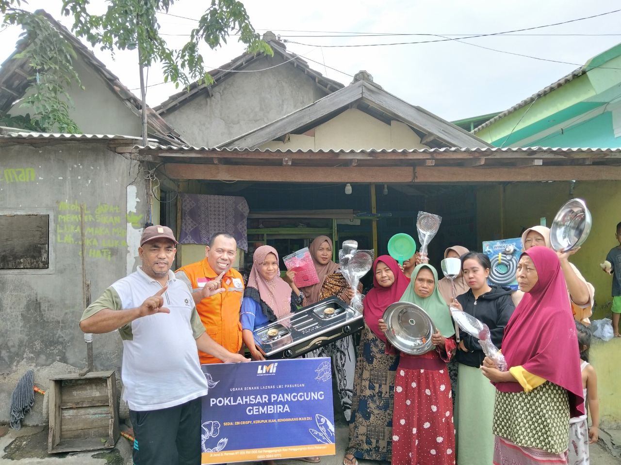 Woman holding donation box